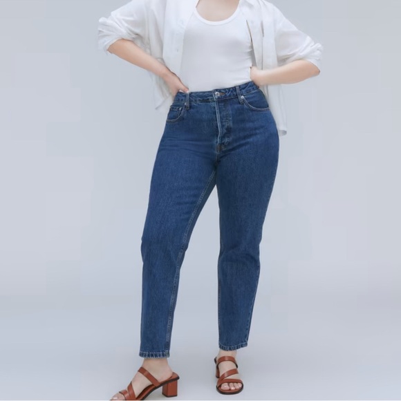 Everlane Curvy 90s Cheeky Jeans in deep Atlantic blue - Picture 1 of 7